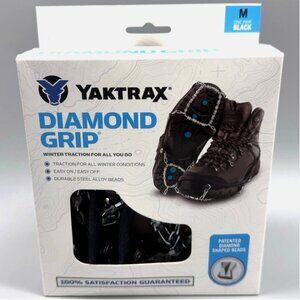 Yaktrax Black Diamond Grip Ice Snow Cleats MEDIUM Men 6.5-9 Women 7.5-10 Hiking